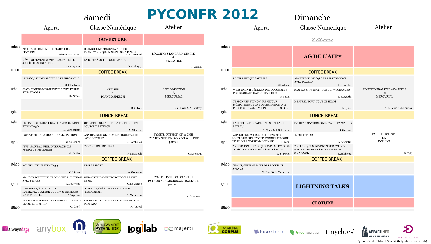 Programme PyCon-fr 2012