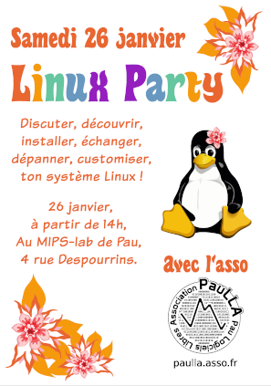 PauLLA organise une Linux Party au MIPS (Pau)
