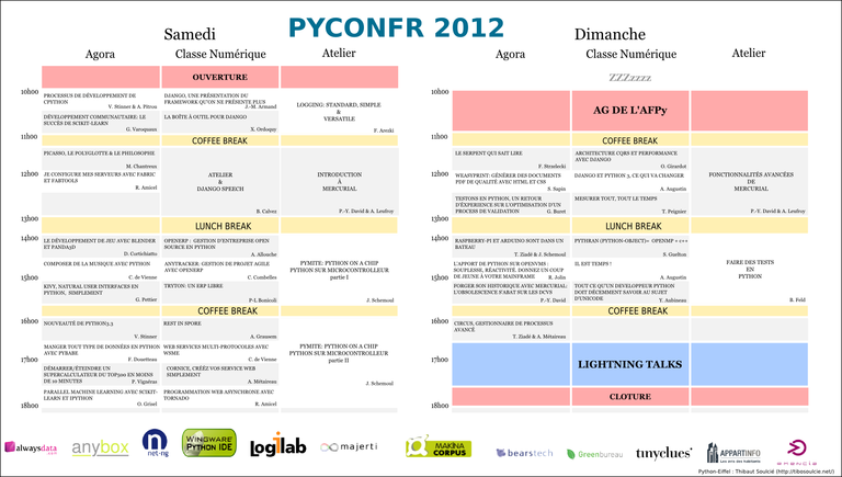 programme PyCon-fr 2012